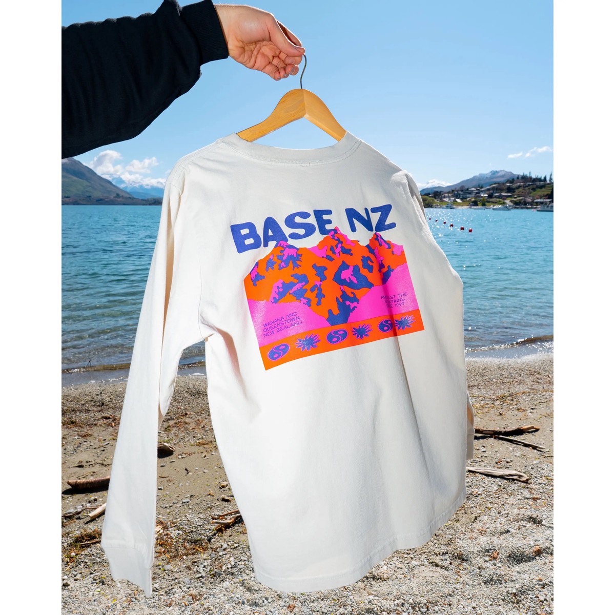 BaseNZ Womens Amongst Heavy Faded Long Sleeve Tee - Bone / Purple / Red / Pink