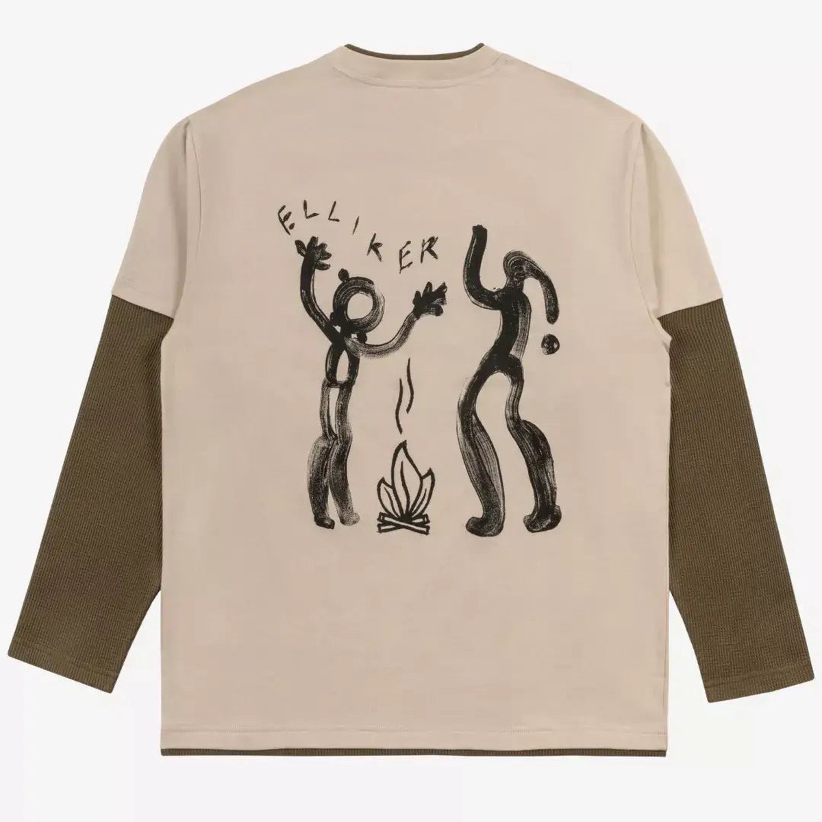 Elliker Lown Campfire Print Long Sleeve T-Shirt